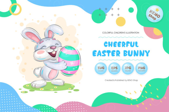 Cheerful Easter Bunny Graphics & Illustrations