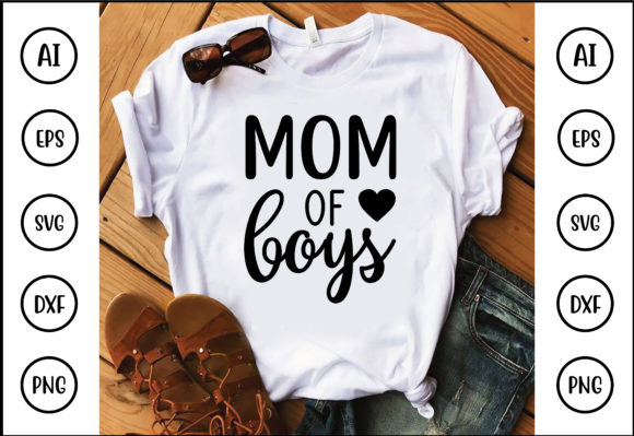 Mom of Boys Graphics & T-Shirt Designs
